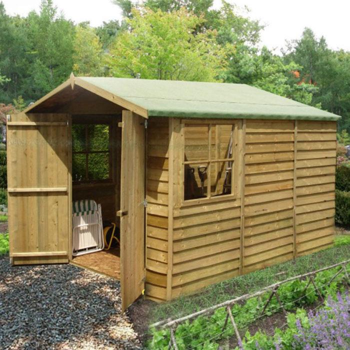 Overlap 10x7 Shed Double Door Shire GB Shire Garden Buildings